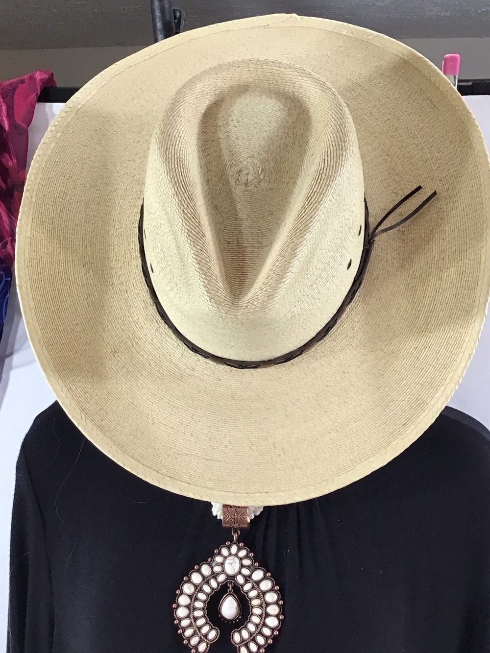 Sunbody Palm Leaf Straw Wide-Brim Sun western Hat Mexico
